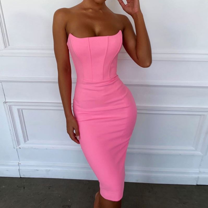 Women's Off-neck Short Tube Top Dress