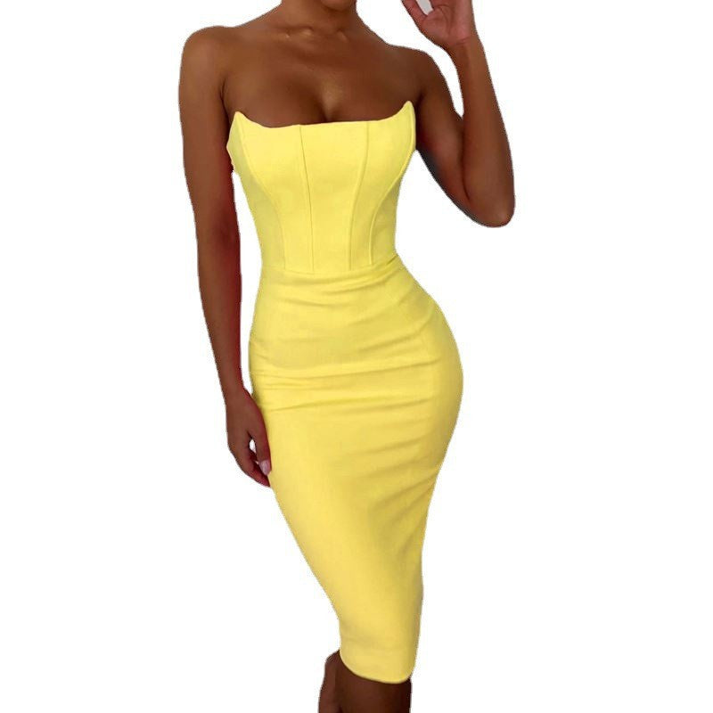 Women's Off-neck Short Tube Top Dress