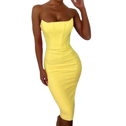 Women's Off-neck Short Tube Top Dress