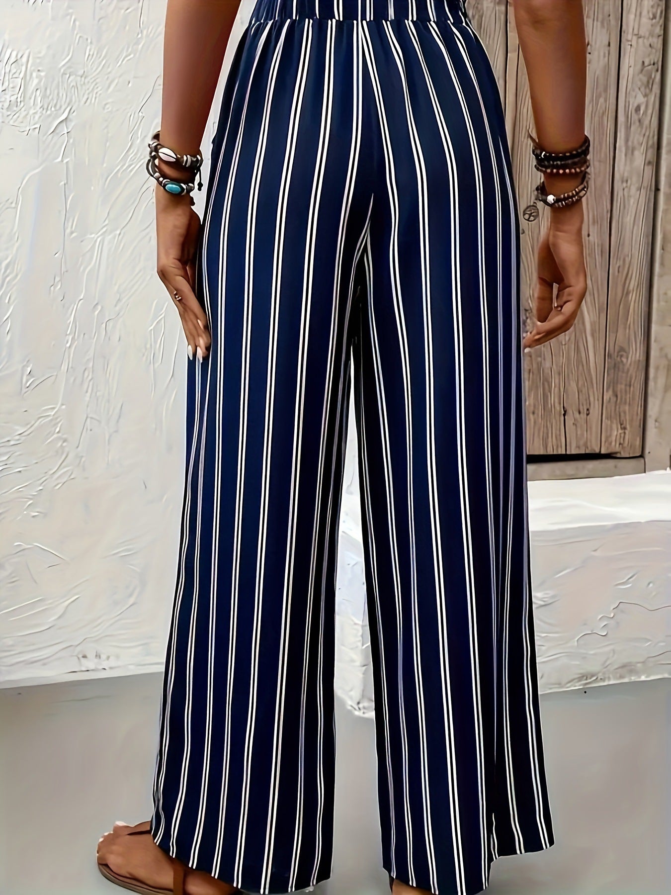 Striped Wide-leg Pants Women's Loose Casual