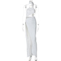 Fashion Backless Hollow-out Tube Top Split Dress