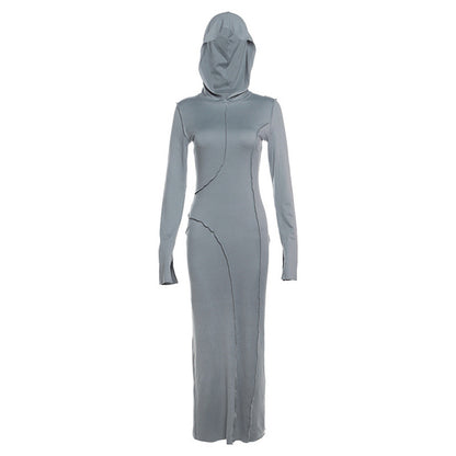 Women's Fashion Hooded Slim Fit Split Dress