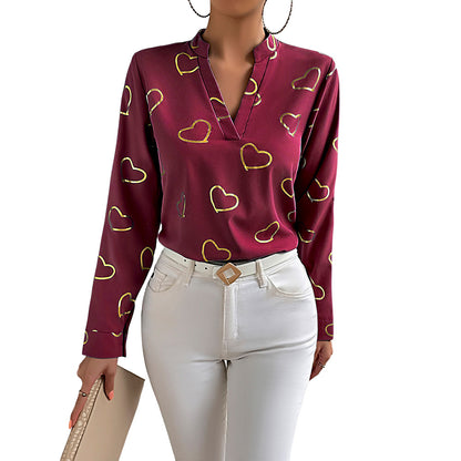 Women's Printed Shirt Temperament Commute