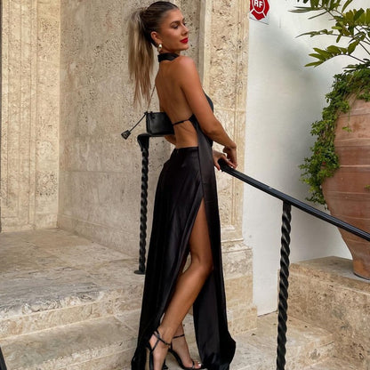 Fashionable, Elegant And Sexy Backless Slit Dress