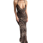Women's Halter Leopard Print Dress