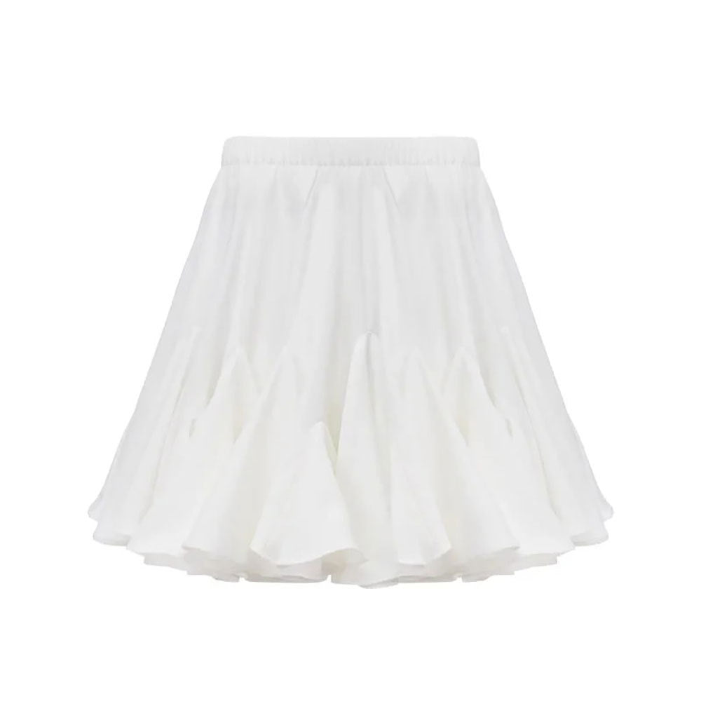 Women's Wooden Ear Y2g Street Trendy Patchwork Mini Pleated Skirt