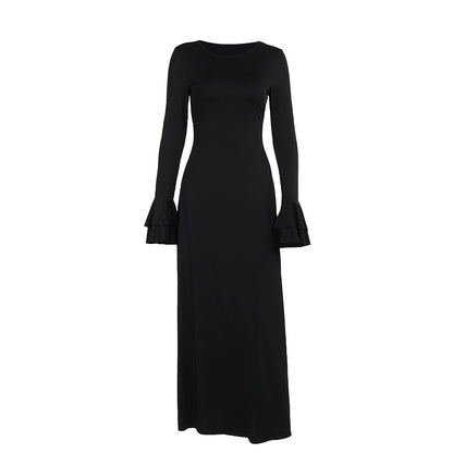 Fashion Slim Fit Ruffled Long Sleeve Dress Women