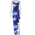 Women's Fashion Printing Dress Spaghetti Straps Sleeveless