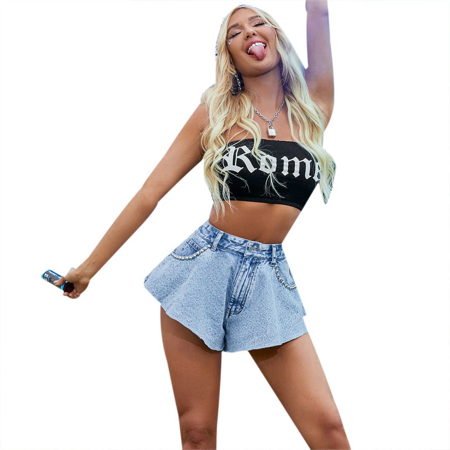 Women's High Waist Wash Loose Slimming Denim Shorts