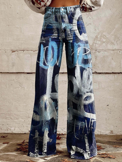 Women's Printed Plus Size Casual Pants