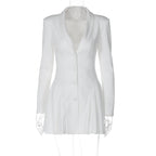 Deep V Cardigan Short Ruffled Dress Women