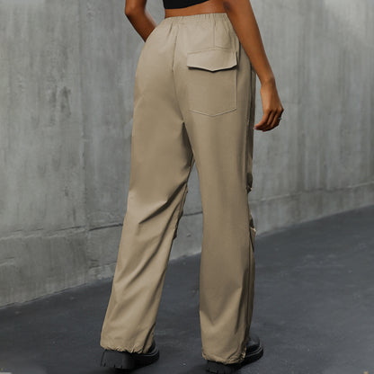 Fashion Women's Wear High Waist Straight Off Pants