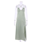 Sexy Satin V-neck Strap Dress