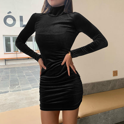 Fashion Women's Long Sleeve Slim Fit Dress Turtleneck