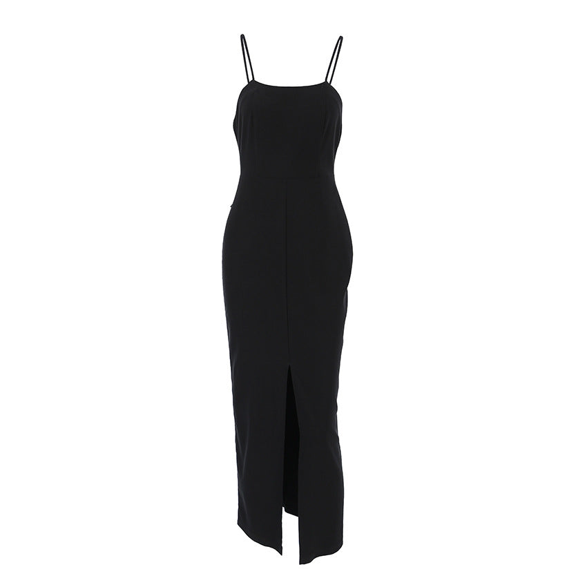 Women's Hepburn Style Black Camisole Dress