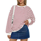 Cross Border TK Amazon Hot Oversized Loose Casual Striped Bathroom