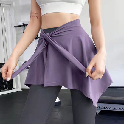 Slim Dress Lace-up Slimming Anti-emptied Yoga Fitness Sports Skirt