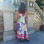 Fashion Printed Women's Wave Sling Dress