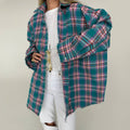 Retro Fashion Color Contrast Plaid Shirt
