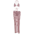 Women's Halter Bikini High Slit Three-piece Set