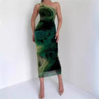 Fashion Mesh Slim Fit Dress Women