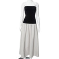 Color Contrast Patchwork Tube Top Dress