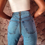 Women's Sexy Back Zipper Skinny Jeans