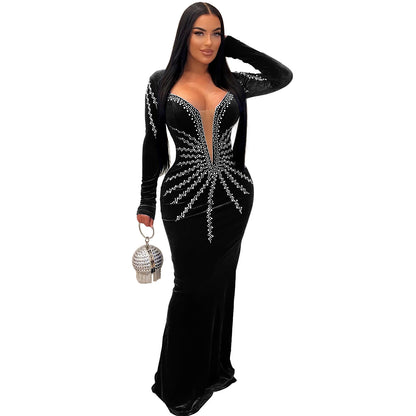 Women's Party Long Sleeve Fishtail Dress