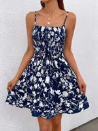 Printed Waist-controlled Sexy Tube Top Strappy Dress