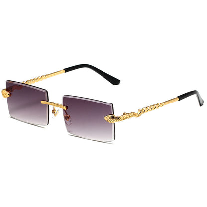 New Snake Shaped Metal Cut Edge Sunglasses For Women