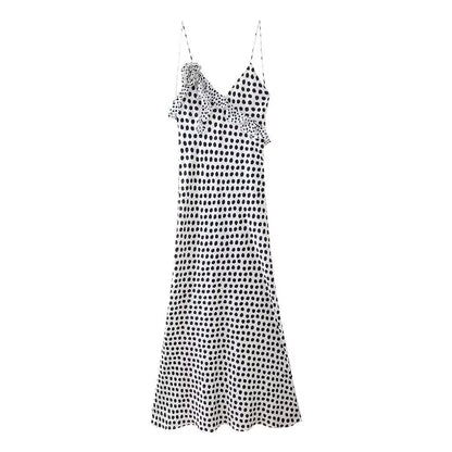 Europe And America Cross Border Women's Polka Dot Laminated Decoration Dress