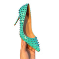 Early Spring Rivet High Heels Women's Stiletto Heel 10CM Pumps Tangerine Shoes