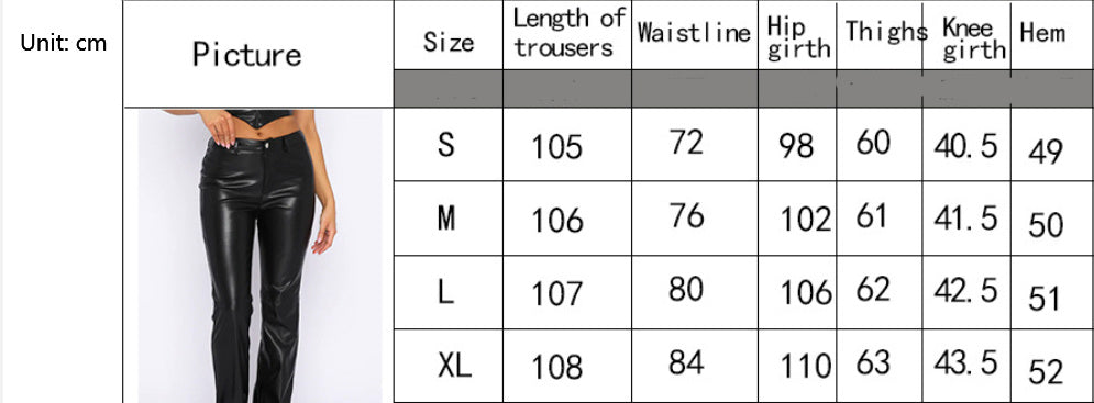 Fashion New Women's High Elastic PU Leather Pants