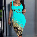 Letter Print Fashion Sleeveless Dress Women