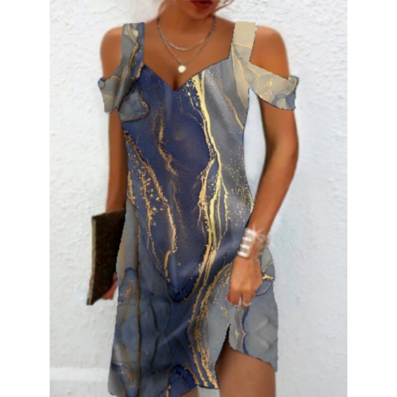 Cross-border European And American Women's Summer Foreign Trade New Printing Elegant Dress