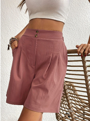 Loose European And American Leisure Women's High Waist Wide Leg Shorts