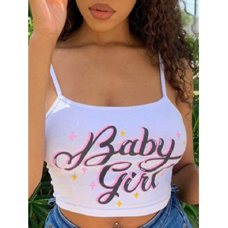 Sweet Baby Girl Starry Crop Tank Top For Women