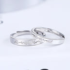 Heartbeat Couple Ring Sterling Silver Jewelry