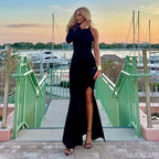 Women's Fashion Slim Dress With Shoulder Slit Dress