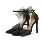 Plus Size Bow Stiletto Pointed Toe Pumps