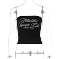 Women's Letter Print Tube Top Vest Midriff-baring Top