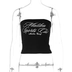 Women's Letter Print Tube Top Vest Midriff-baring Top