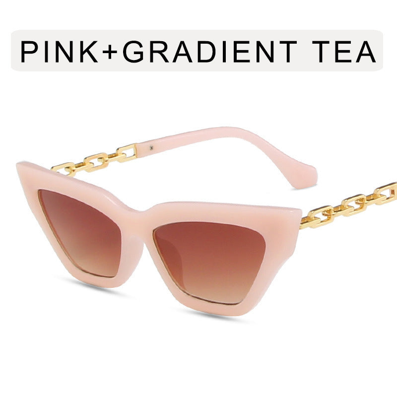 Chain Leg Cat Eye Sunglasses For Women