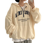 Casual Letters Hooded Pullover Women