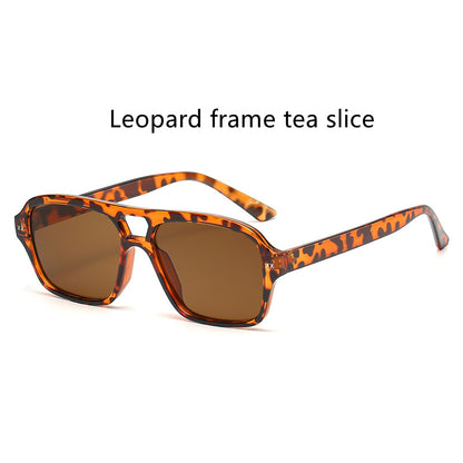 Retro Double Bridge Polygonal Sunglasses