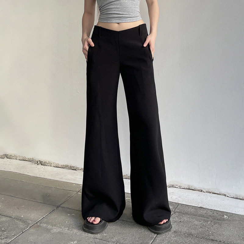 V-shaped Waist Head Draped Suit Wide Leg Casual Trousers