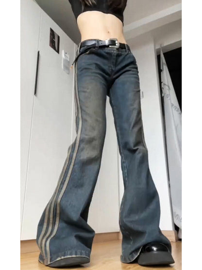 High Street Vintage Striped Jeans Woman