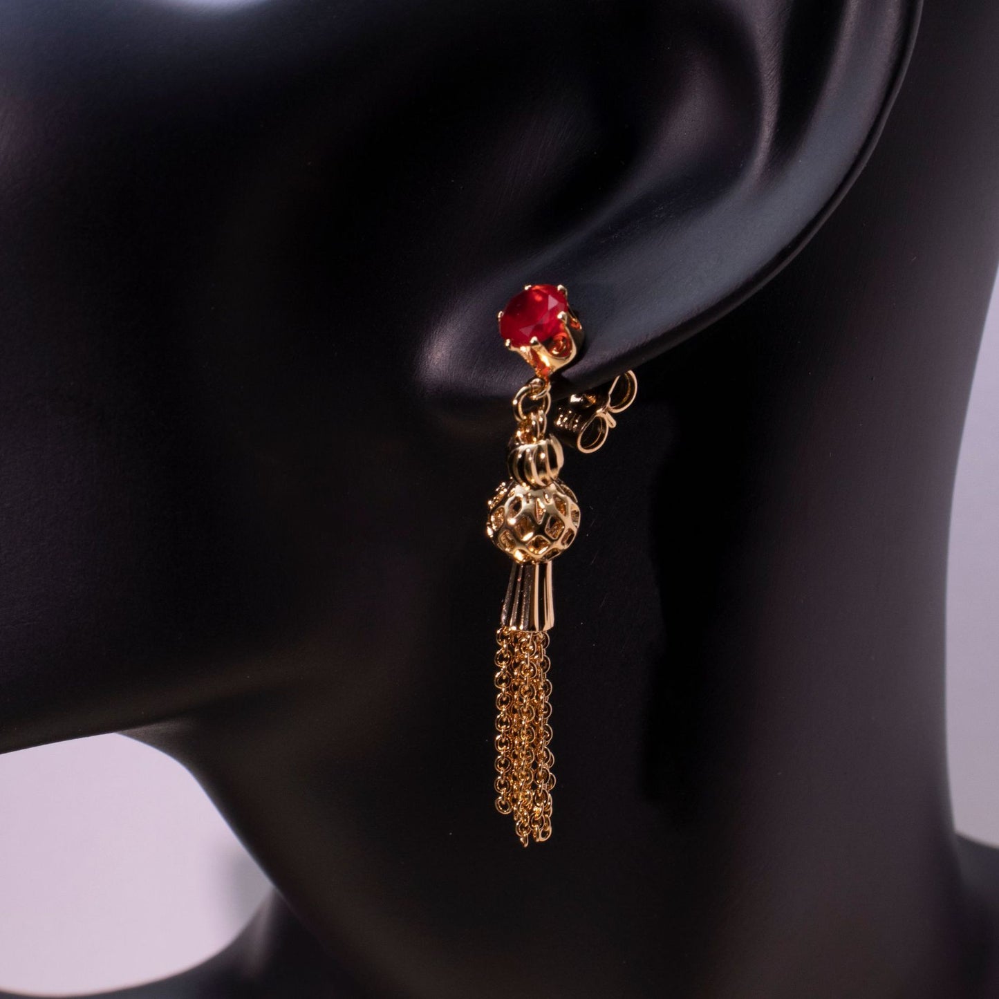 Gold-plated Diamond Tassel Earrings Eardrops Jewelry For Women