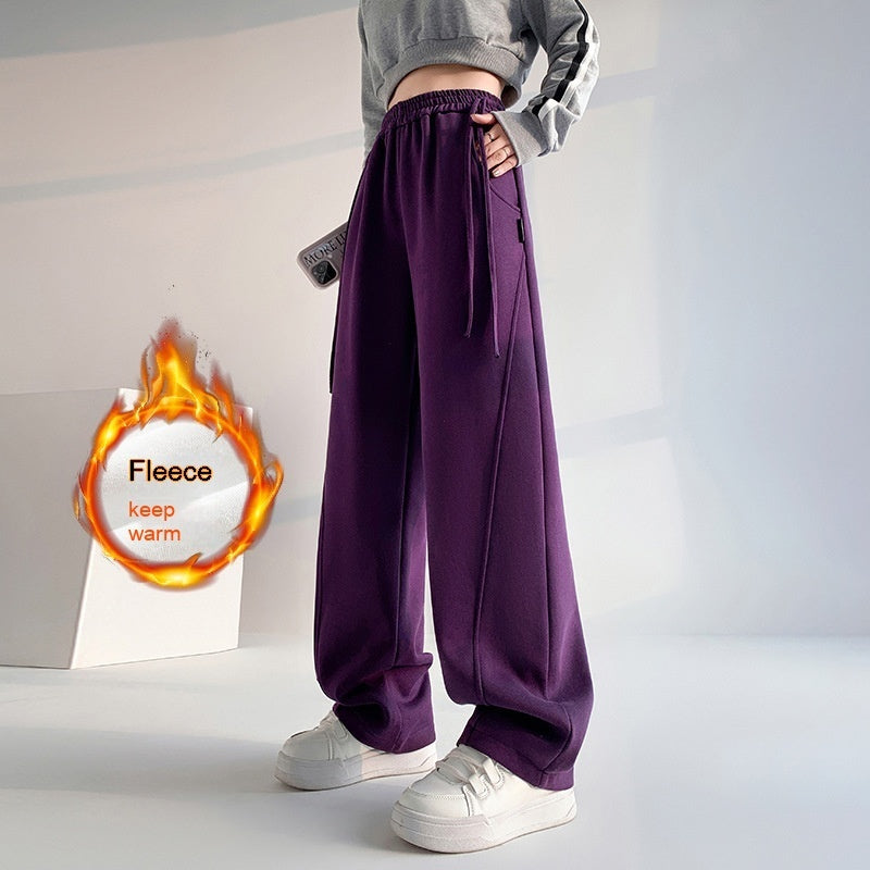 American Multi-color Straight Wide Leg Banana Pants High Waist Casual