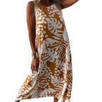 Women's Fashion V-neck Printed Backless Nightdress